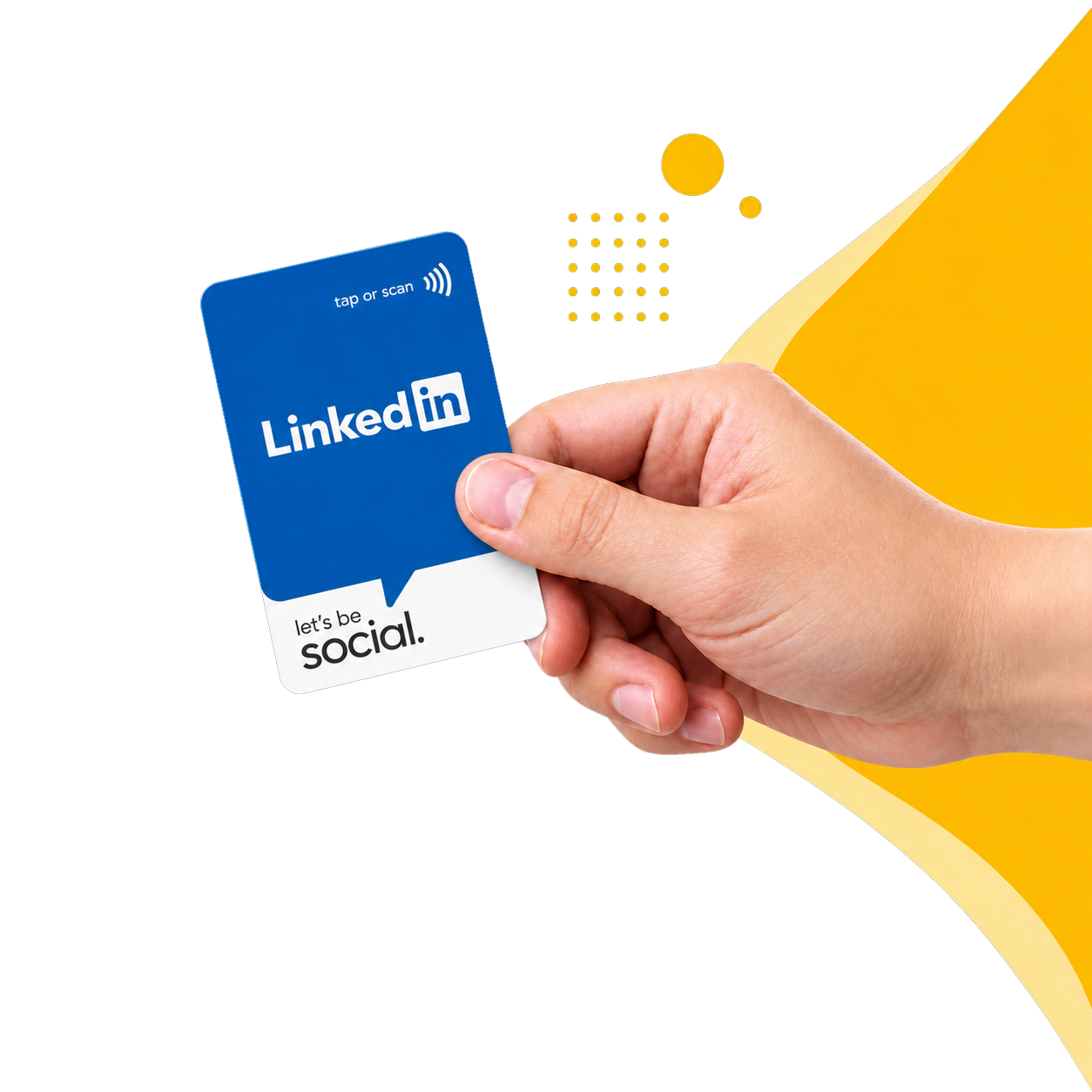 QRko NFC card tapped on a phone showing the digital profile page